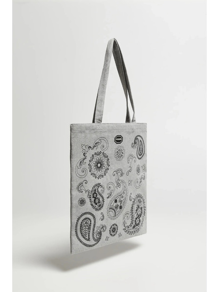 Moodo Graue Einkaufstasche mit Aufdruck Moodo