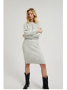 Moodo Graue schlichtes Strickkleid Moodo