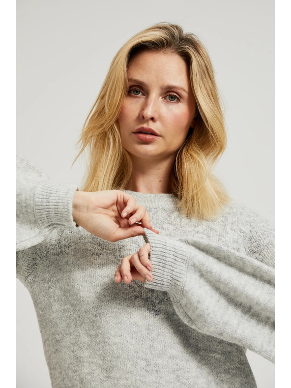 Moodo Graue schlichtes Strickkleid Moodo