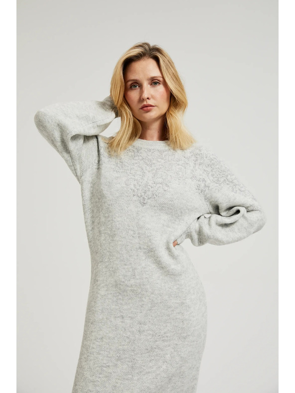 Moodo Graue schlichtes Strickkleid Moodo
