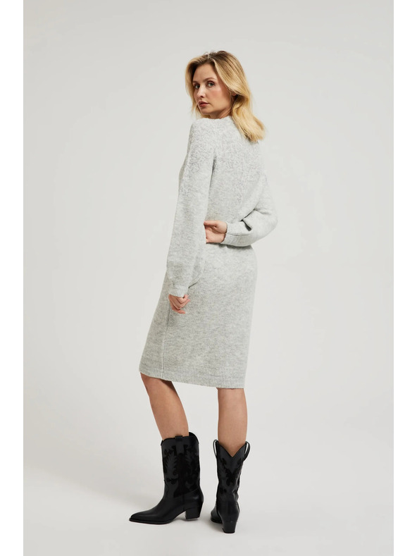 Moodo Graue schlichtes Strickkleid Moodo