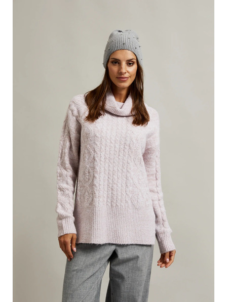 Moodo Gerippte Mütze mit Perlen grau Moodo