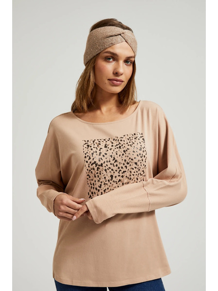 Moodo Stirnband mit Pailletten verziert beige Moodo