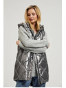 Moodo Gesteppte Kapuzenweste silber Moodo