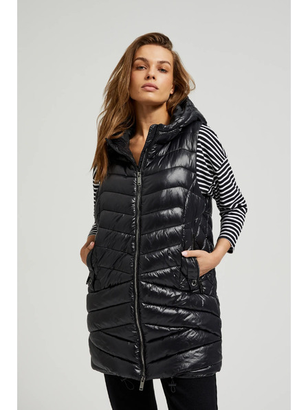 Moodo Gesteppte Reißverschlussweste schwarz Moodo