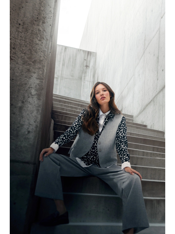 Moodo Elegante Weste grau Moodo