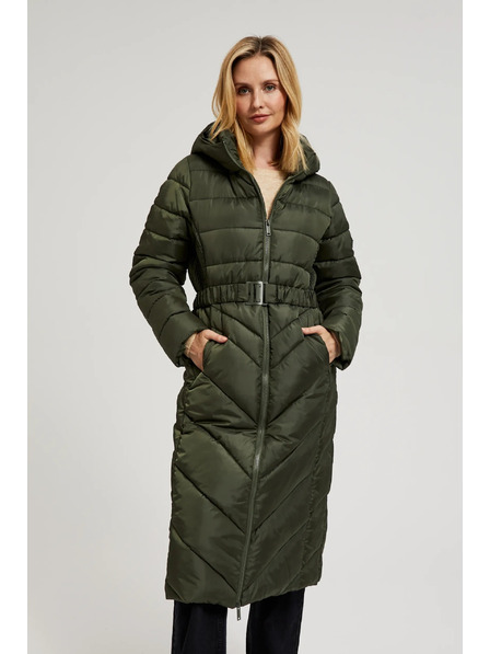 Moodo Steppjacke mit Gürtel in Olivgrün Moodo