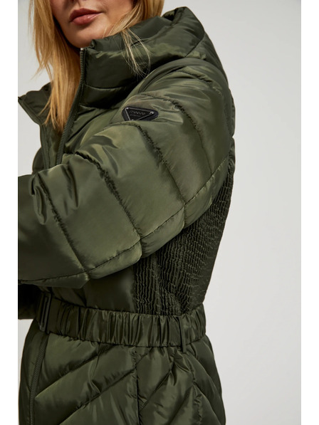 Moodo Steppjacke mit Gürtel in Olivgrün Moodo