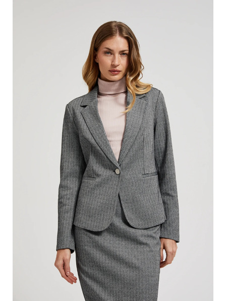 Moodo Einseitiger eleganter Blazer mit langen Ärmeln in Grau Moodo