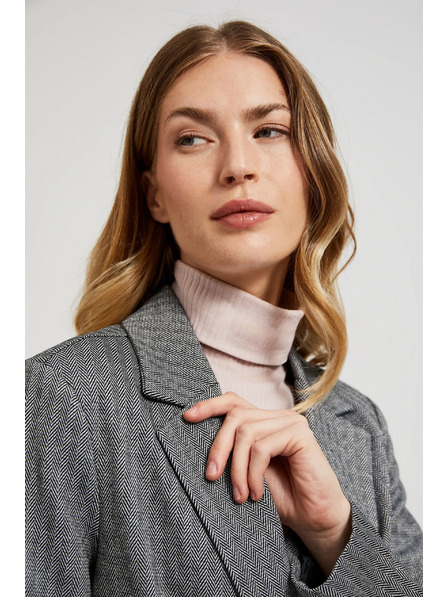 Moodo Einseitiger eleganter Blazer mit langen Ärmeln in Grau Moodo