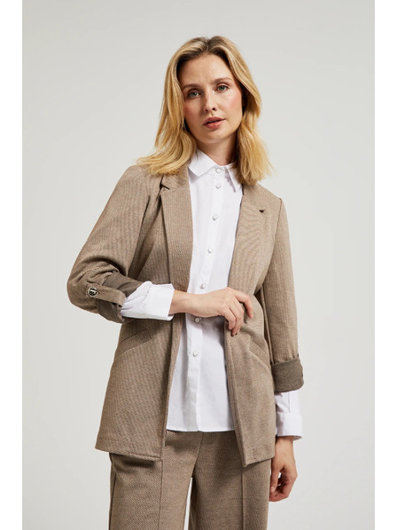 Moodo Sakko mit hochgekrempelten Ärmeln in Beige Moodo