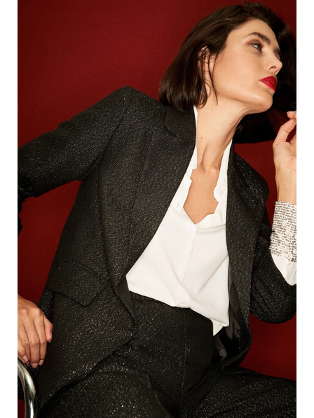 Moodo Sakko mit Dreiviertelärmel in Schwarz Moodo