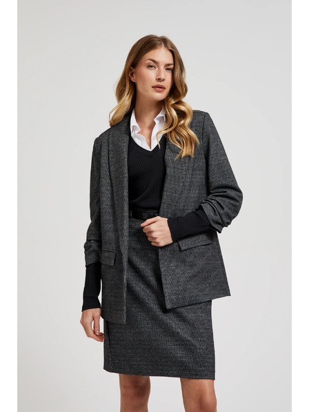 Moodo Sakko mit gerafftem Ärmel in Grau Moodo