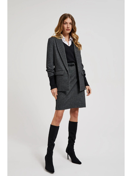 Moodo Sakko mit gerafftem Ärmel in Grau Moodo