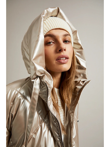 Moodo Steppjacke mit großen Taschen in Beige Moodo