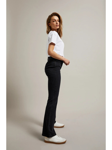 Moodo Glatte schwarze Bootcut-Jeans Moodo