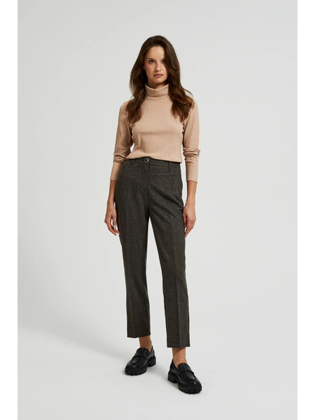 Moodo Zigarettenhose mit Metallfaden verziert in Schwarz Moodo