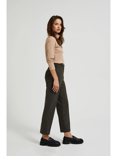 Moodo Zigarettenhose mit Metallfaden verziert in Schwarz Moodo