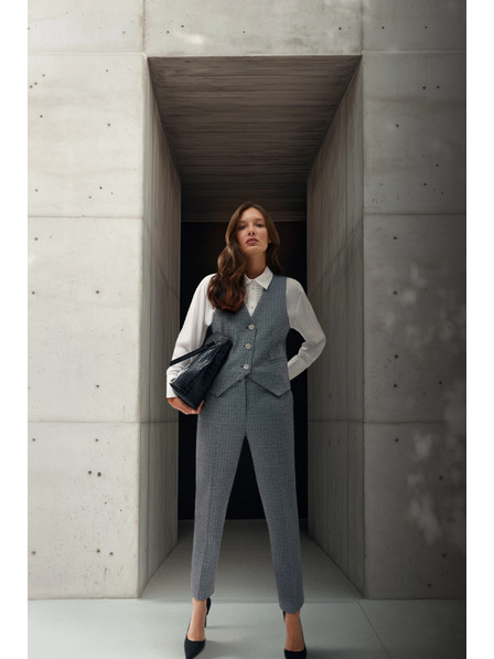 Moodo Elegante Zigarettenhose in Grau Moodo