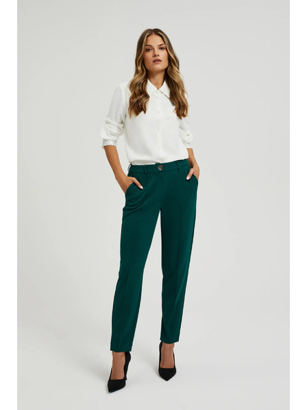 Moodo Grüne gerade Hose in Klasse-Optik Moodo