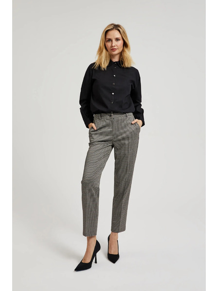 Moodo Elegante beige Hose im Pepita-Muster Moodo