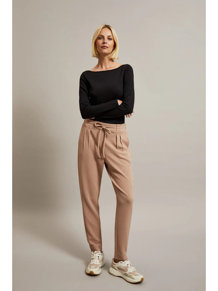 Moodo Beige Hose mit Bindung Moodo