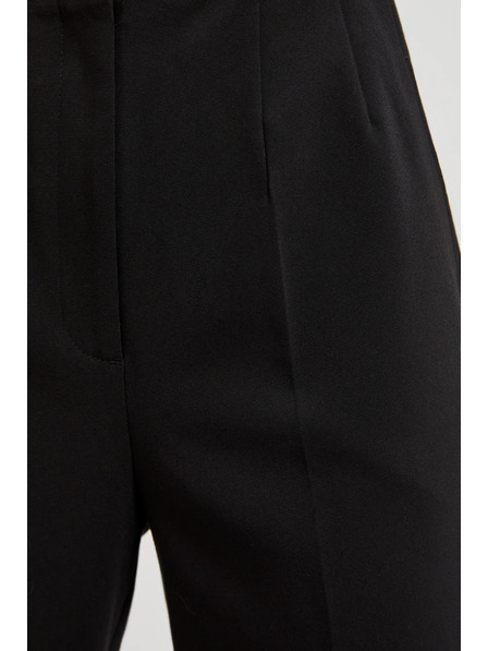 Moodo Glatte Hose mit Saum schwarz Moodo