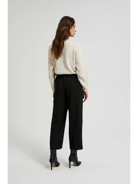 Moodo Schwarze Hose mit Biesen Moodo