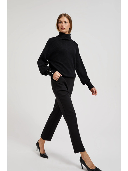 Moodo Elegante schwarze Hose mit Bügelfalten Moodo