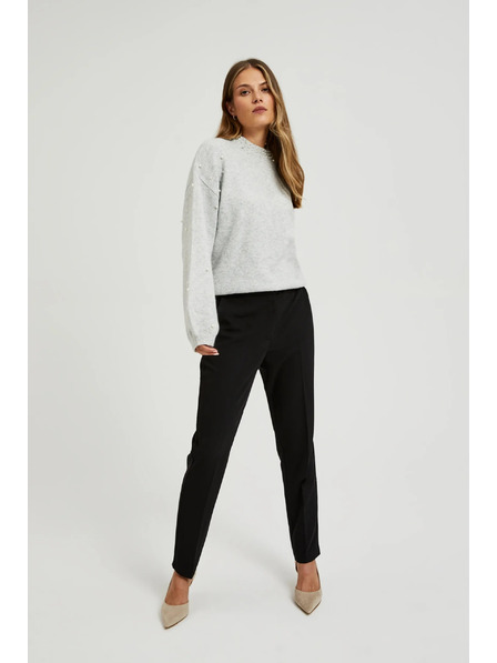 Moodo Elegante schwarze schmale Hose Moodo