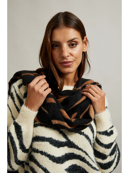 Moodo Brauner Schal mit Tiermuster Moodo