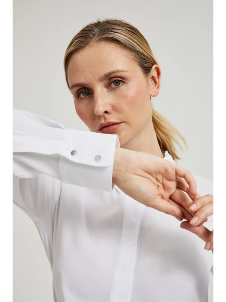 Moodo Viskose-Bluse mit Kragen weiß Moodo