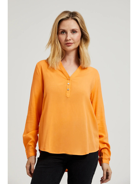 Moodo Bluse mit V-Ausschnitt und Knöpfen orange Moodo