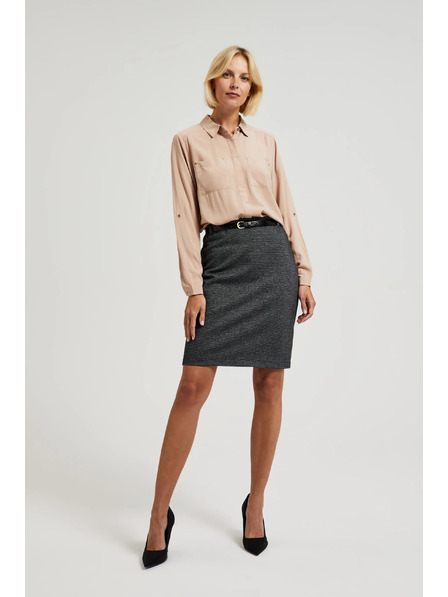 Moodo Viskose-Hemd mit Taschen beige von Moodo