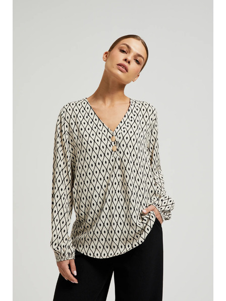 Moodo Hemd mit Muster und dekorativen Knöpfen von Moodo