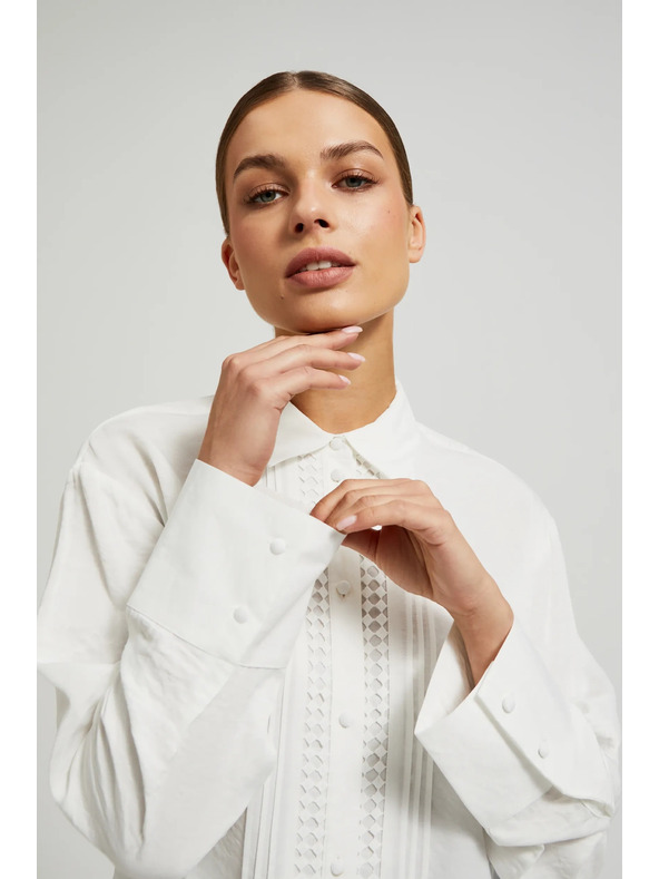 Moodo Elegantes Viskose-Hemd weiß von Moodo