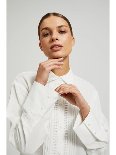 Moodo Elegantes Viskose-Hemd weiß von Moodo