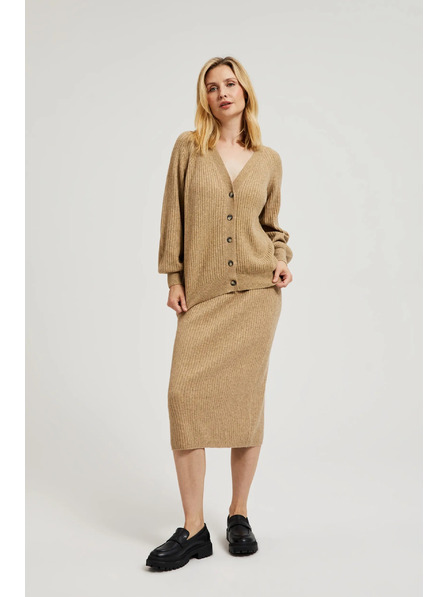 Moodo Gestrickter Midirock beige Moodo