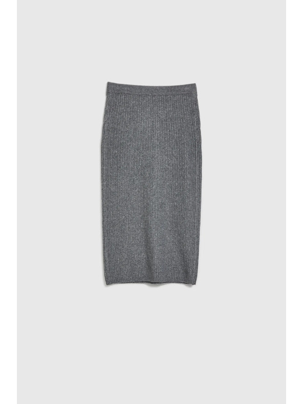 Moodo Gestrickter Midirock grau Moodo