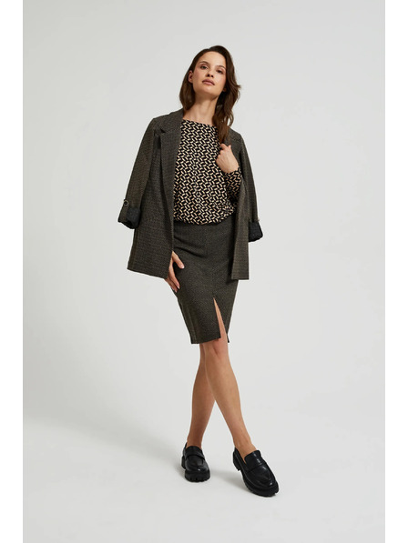 Moodo Bleistiftrock mit metallischem Garn schwarz Moodo