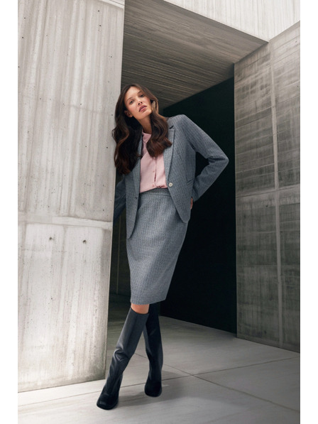 Moodo Eleganter Bleistiftrock grau Moodo