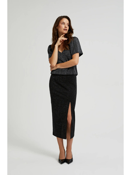 Moodo Midirock mit Schlitz schwarz Moodo