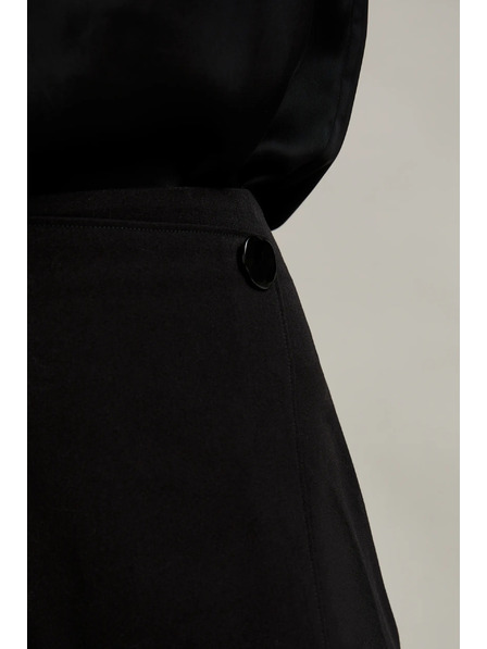 Moodo Bleistiftrock mit dekorativer Knopf schwarz Moodo