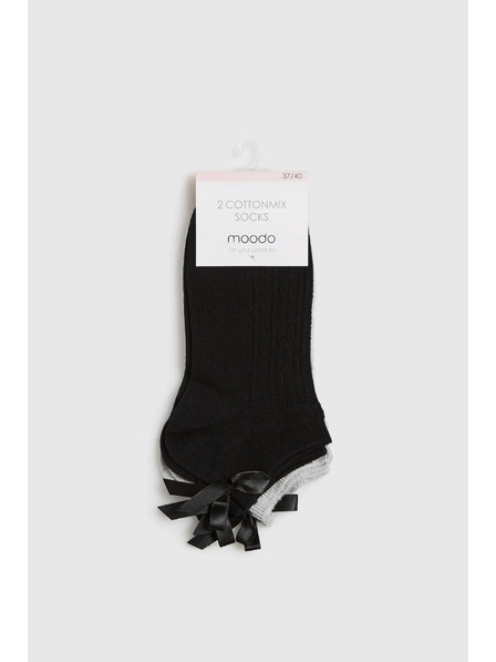 Moodo 2er-Pack Socken mit Schleife Moodo