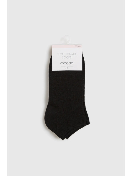 Moodo 3er-Pack Socken weiß grau schwarz Moodo