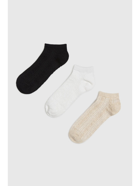 Moodo 3er-Pack Socken schwarz weiß beige Moodo