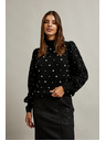 Moodo Pullover mit Perlen schwarz Moodo