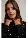 Moodo Pullover mit Perlen schwarz Moodo