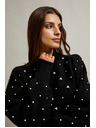 Moodo Pullover mit Perlen schwarz Moodo