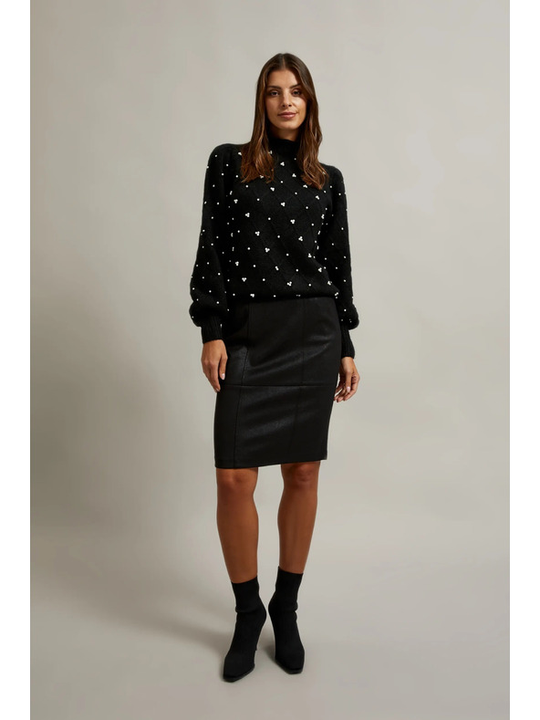 Moodo Pullover mit Perlen schwarz Moodo